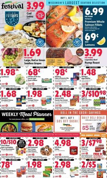 With Festival One Card Buy One Get One Free Add to List. . Festival foods onalaska weekly ad